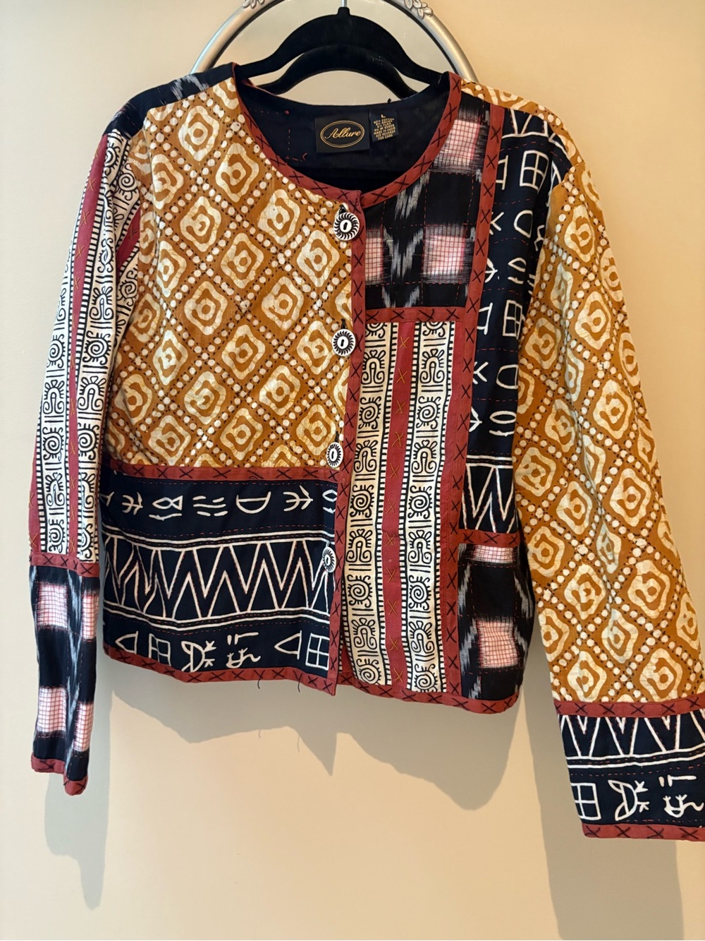 Allure Tribal Cardigan Cotton Artist Buttons Large